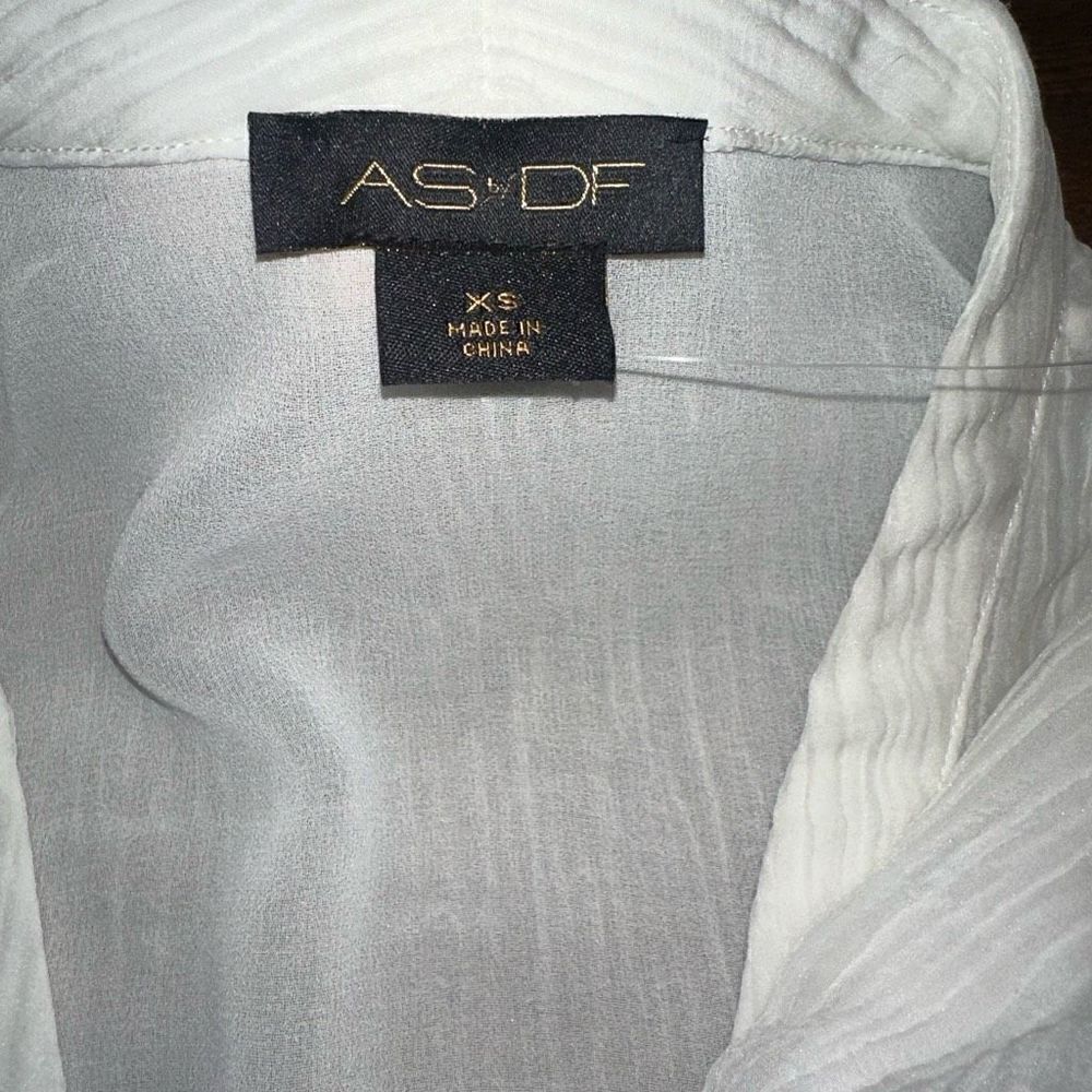 NWOT AS By DF Balloon Sleeve Cotton/Silk Blouse - Picture 6 of 7